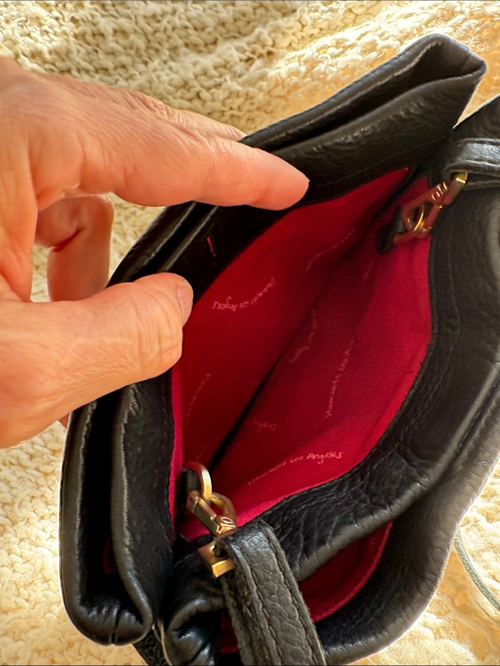 Hammitt Duke black Leather Shoulder Bag with Gold Stud Accents.. like new - Picture 9 of 11